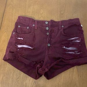 Women’s CARMAR burgundy corduroy shorts